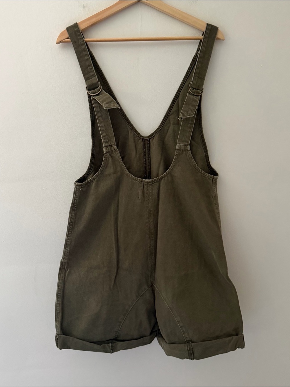 We The FreeHigh Roller Shortalls Romper Overalls Olive Green Oversized Size XS - Picture 3 of 11